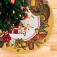 thumbnail image 5 of FMSHPON Traditional Roast Turkey Xmas Christmas Tree Skirt Stand Mat for Holiday Party Decoration Indoor Outdoor 48 inches, 5 of 6
