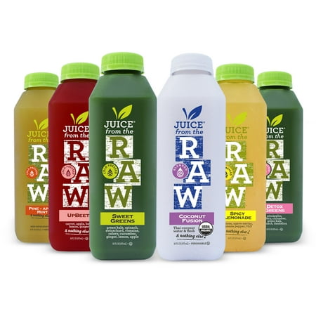 Juice From the RAW 3-Day ORGANIC Juice Cleanse - COLD-PRESSED (NEVER BLENDED) - 18 Bottles (16 fl