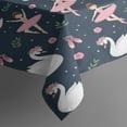 thumbnail image 3 of Dark Blue Swan Ballerina Pattern Rectangle Tablecloth 60"x84",Waterproof Polyester Rectangle Table Cloth, Wipeable Spillproof Polyester Tablecloth for Dining, Camping, Indoor and Outdoor, 3 of 5