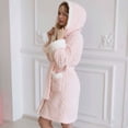 thumbnail image 5 of YanHoo Women's Plush Fleece Robe Soft Warm Bathrobe with Belted Fluffy Cozy Spa Robes Winter Nightgown Bathrobes, 5 of 7