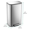 thumbnail image 2 of Trilenars 30L Trash Can,Slim Rectangular Step-On Stainless Steel Garbage Can,Soft-Close Lid,Anti-Fingerprint Surface,Recycling Bin with Removable Inner Basket for Kitchen Dining Room, 2 of 8