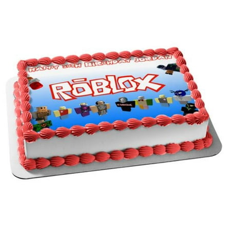 Roblox Custom Player Happy Birthday Edible Cake Topper Image Abpid00150v2 - roblox music codes for happier roblox character