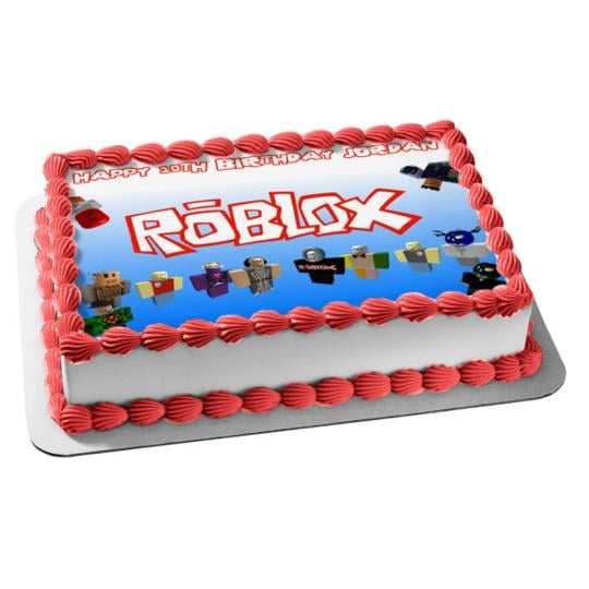 Roblox Custom Player Happy Birthday Edible Cake Topper Image 1 2 Sheet Abpid00150v2 Walmart Com Walmart Com - roblox character roblox cake pops