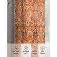 thumbnail image 3 of Boho Orange Sheer Curtains for Living Room Bedroom Country Style Bohemian Floral Retro Tribal Sheer Curtains 45 Inch Long 2 Panels Set Light Filtering Curtain Window Treatments Drapes for Dining Room, 3 of 6