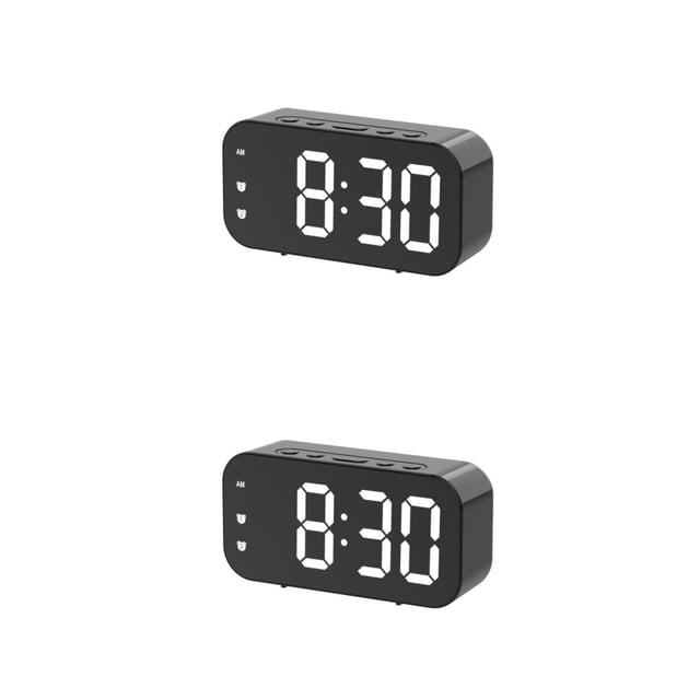 Reloj despertador LED de alta definición Inteprter Negro 2Conjunto
