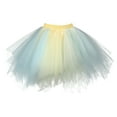 thumbnail image 2 of qolati Women's 1950s Tulle Skirts Vintage Pleated Ballets Dance Skirts Cute Mesh Layered Prom Party Mini Skirt, 2 of 3