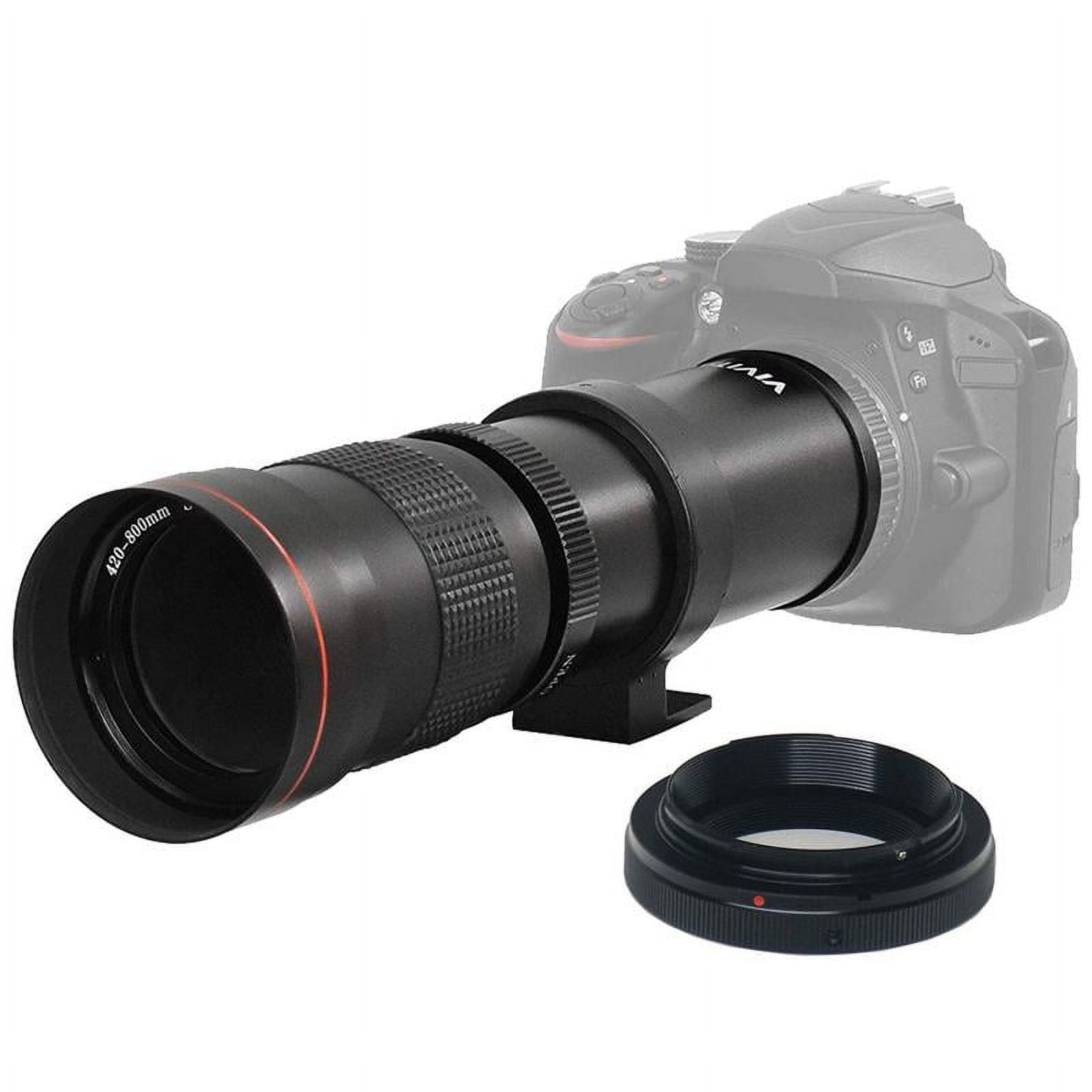 JINTU 420-800mm Manual Telephoto Zoom Lens, T-Mount Adapter