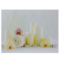 LED Lighted Candle Orchid Spa Inspired Canvas Wall Art 11.75" x 15.75"