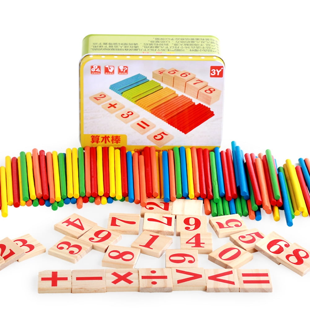 Bluelans Colorful Wooden Number Sticks Counting Blocks Math Operation ...