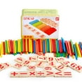 thumbnail image 2 of Anvazise Colorful Wooden Number Sticks Counting Blocks Math Operation Education Kids Toy One Size, 2 of 13