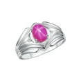 thumbnail image 4 of RYLOS Men's Rings Sterling Silver Rings Classic Designer Style 9X7MM Oval Gemstone &  Diamond Ring Star Ruby July Birthstone Rings For Men Size 8, 4 of 7