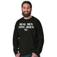 thumbnail image 4 of Real Men Love Jesus Christian Men's Big & Tall Long Sleeve Graphic Tee Brisco Brands 3X, 4 of 5