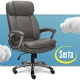 thumbnail image 2 of Serta Chaise de Bureau Grande et Haute en Cuir Gris Collé, 2 of 13