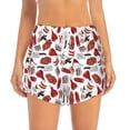 thumbnail image 2 of Susaid Red Food Print Women's High Waisted Running Shorts Quick Dry Athletic Gym Track Workout Shorts Zip Pocket-Large, 2 of 7