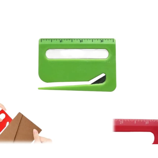 Envelope Opener 2025 New Letter Opener Envelope Slitter, Letter Opener with Concealed Blade, Letter Openers with Scale, Magnifying Glass, Wrapping Paper Cutter Tool for Home
