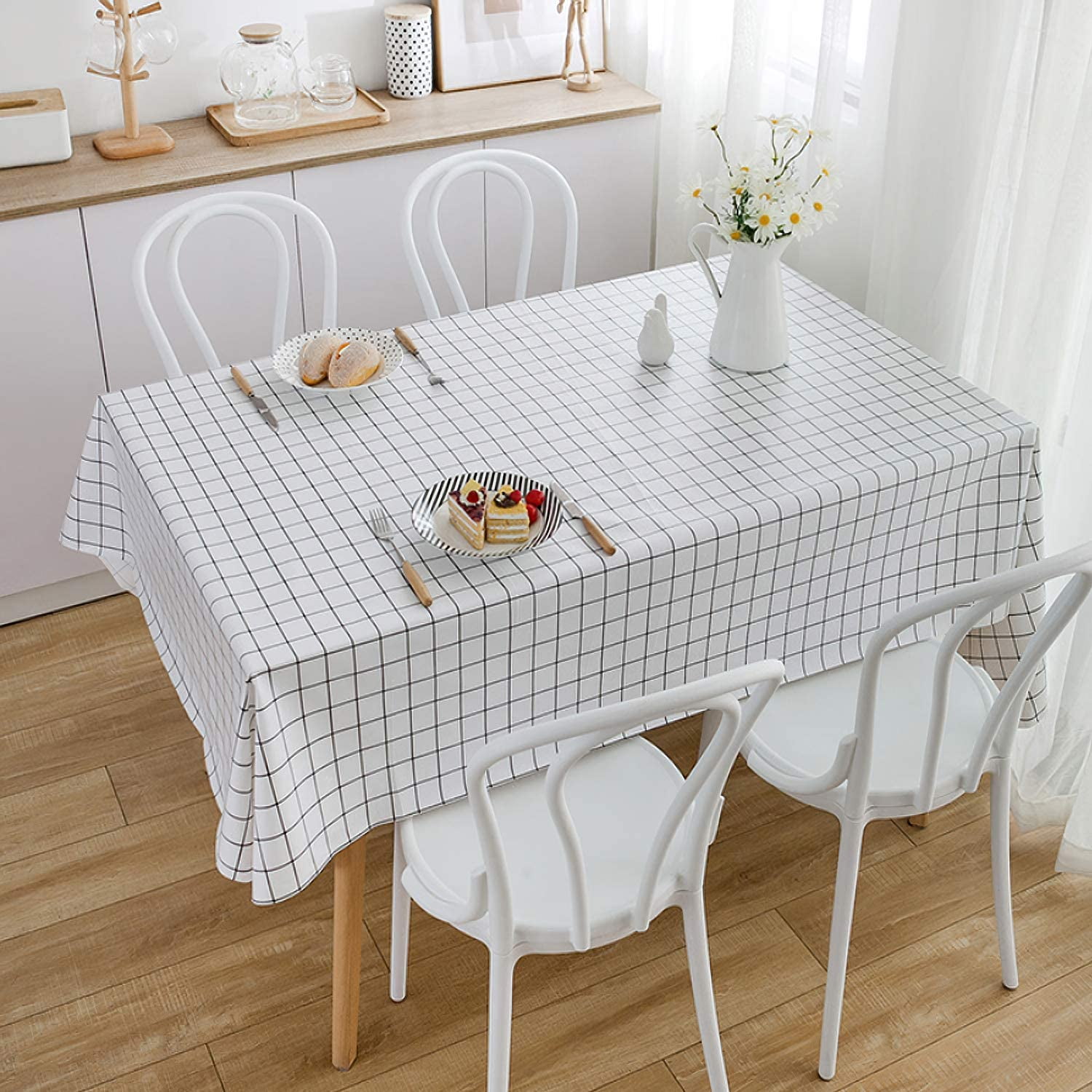 2 Pack Waterproof Tablecloth,Oilproof, Wipeable,Stain-Resistant PVC ...