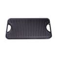 thumbnail image 1 of Victoria Rectangular Cast Iron Griddle. Double Burner Griddle, Reversible Griddle Grill, 18.5 x 10 Inch, Seasoned with 100% Kosher Certified Non-GMO Flaxseed Oil, 1 of 4