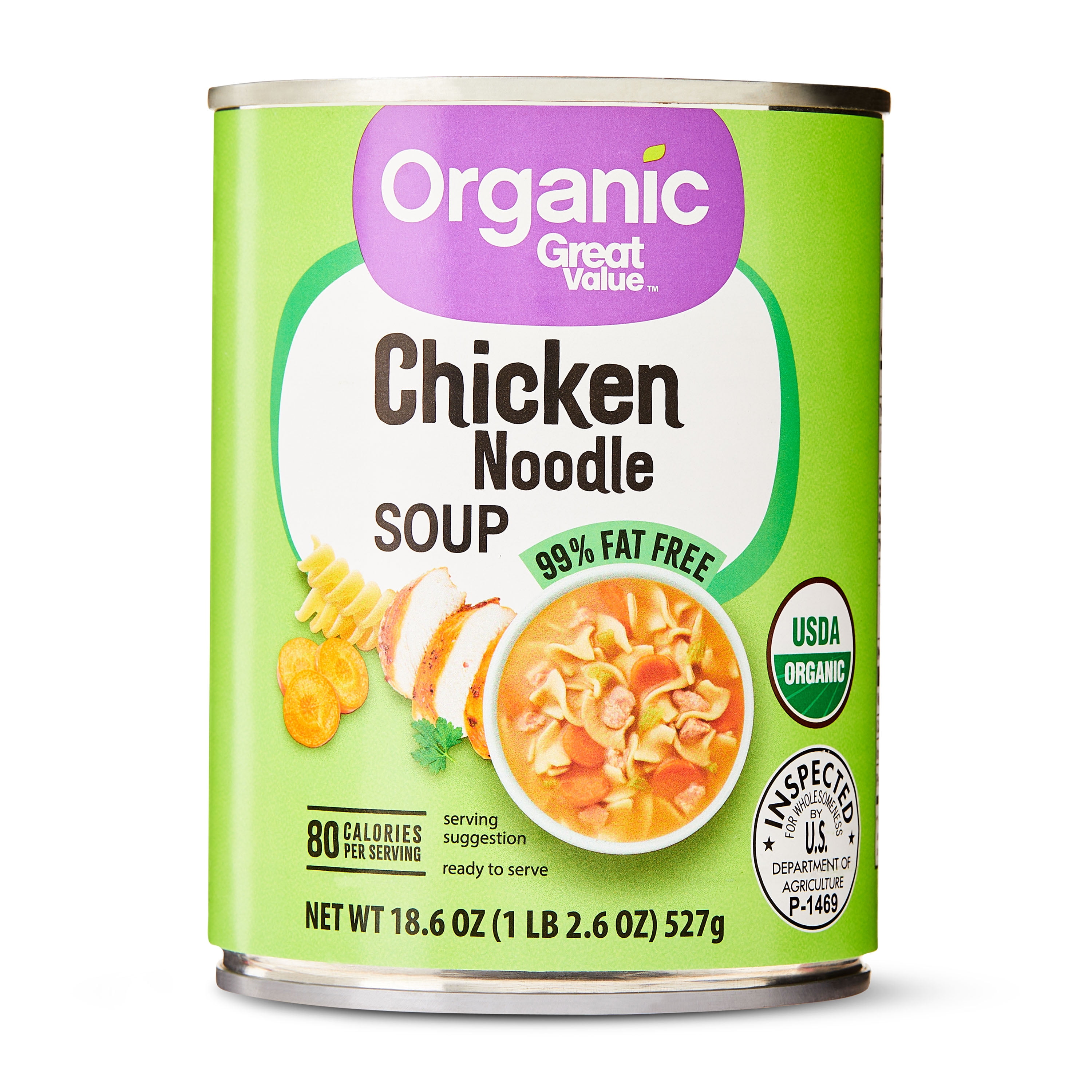 (4 pack) Great Value Organic Chicken Noodle Soup, 18.6 oz