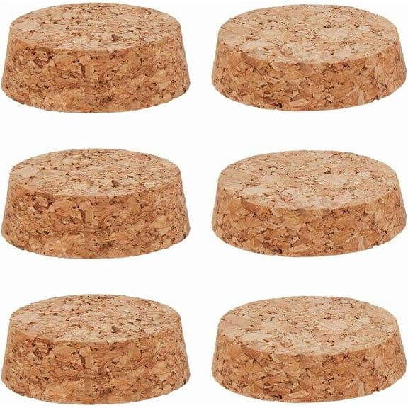 12Pcs 2 Styles Cork Bottle Stoppers Leakproof Tapered Cork Plugs Replacement Natural Soft Large Wooden Craft Corks Lids for Wine Beer Bottle Glass Bottles Mason Jars 1.89" 2" Diameter Wheat
