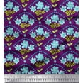 thumbnail image 1 of Soimoi polyester Crepe Fabric Leaves,Floral & Scale Geometric Print Fabric by Yard 52 Inch Wide, 1 of 1
