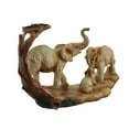 thumbnail image 2 of Éléphant Famille Safari Sculpté en Bois Look Statue Décorative, 2 of 3