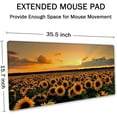 thumbnail image 2 of Extended Gaming Mouse Pad XXL ArtSo Large Keyboard Mat Long Mousepad Desk Decor Writing Pad Non Slip Rubber Base Stitched Edges for Work, Game, Office, Home, 35.5" x 15.7", Sunflower Field, 2 of 6
