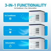 COBY Portable Air Conditioner 7,100 BTU SACC/CEC (10,000 BTU ASHRAE 128) 3-in-1 AC Unit, Dehumidifier & Fan, Air Conditioner for 450 Sq. ft.