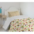 thumbnail image 4 of Ambesonne Mushroom Quilted Bedspread Set 2 Pcs, Ladybird Flower Snail, Twin Size, Multicolor, 4 of 6