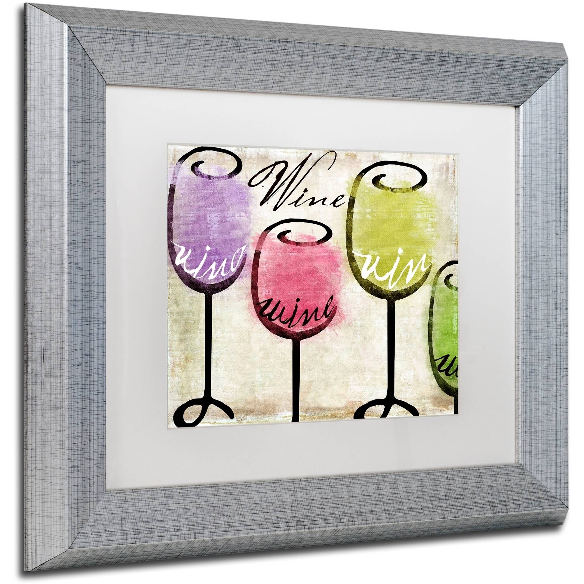 Trademark Fine Art "Wine Tasting III" Canvas Art by Color Bakery White Matte, Silver Frame