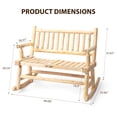 thumbnail image 7 of Ktaxon 33.5" Patio Rocking Chair, Outdoor Wooden 2-Person Rocker, Loveseat Rocking Seating with High Slatted Backrest, for Garden Porch Backyard, Original Wood, 7 of 7