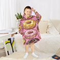 thumbnail image 6 of FORMRS Wearable Blanket Hoodie with Sleeves for Kids Cozy Flannel Sweatshirt, Cute Doughnuts Pattern, 6 of 7
