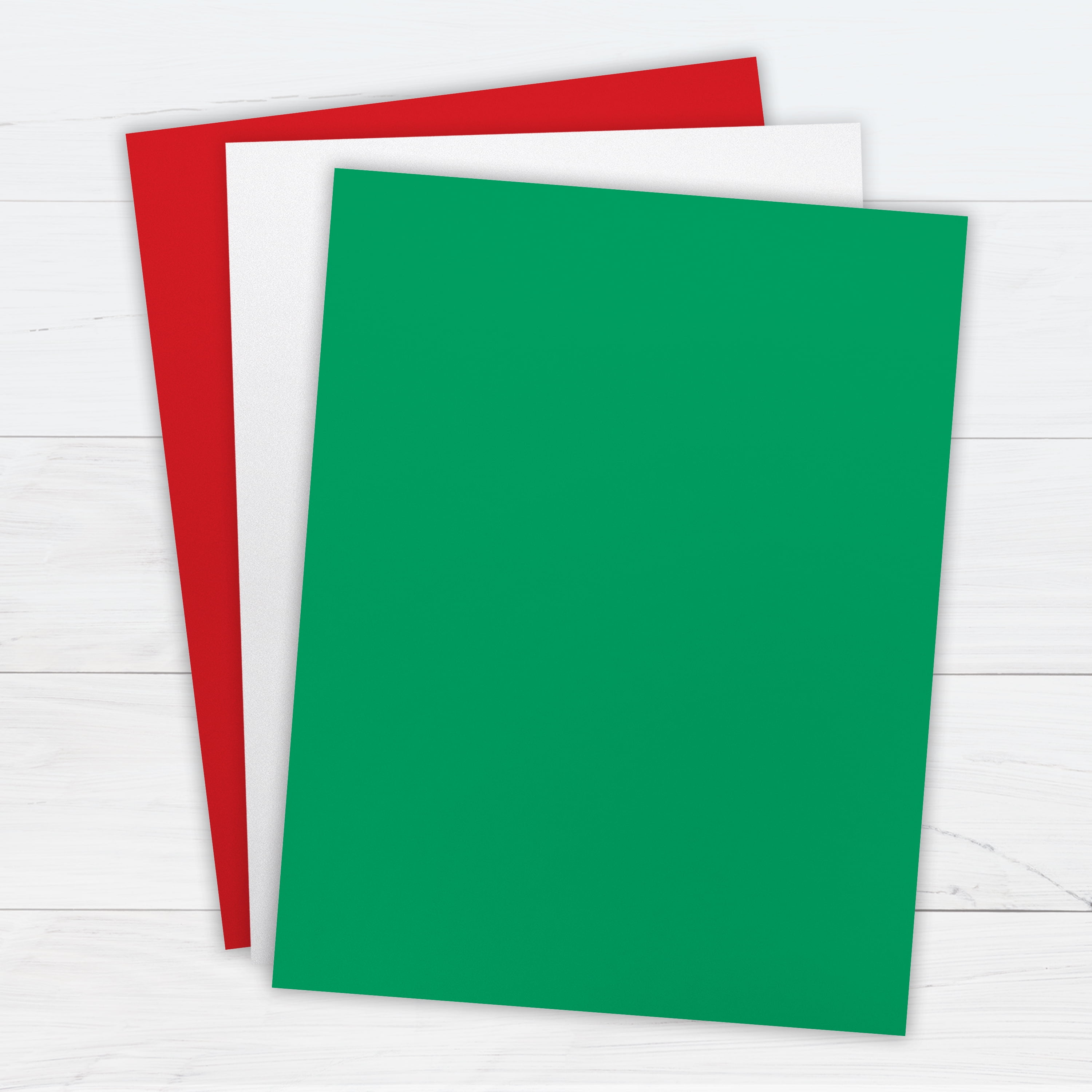 Printworks Holiday Cardstock, Red, White & Green, 8.5 x 11, 200 Sheets