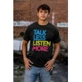 thumbnail image 4 of Talk Less Listen More Inspirational Plus Size Crewneck Graphic Tee Shirt Brisco Brands 2X, 4 of 5