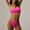 Hot Pink, variant on Generic Women's Two Piece Bandeau Swimsuit Sexy Ribbed Strapless Tube Bikini Top with Mid Waist Cheeky Thong Bathing Suit