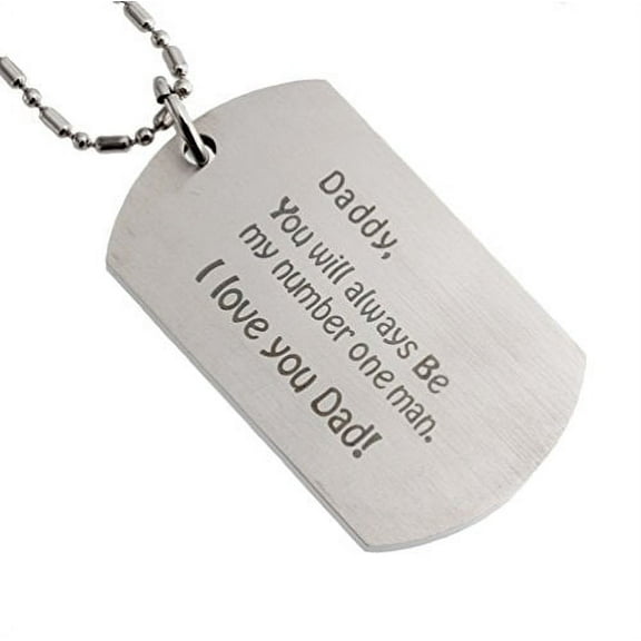 Stainless Steel Dog Tag Pendant for Father