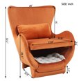 thumbnail image 2 of LiviNest Pet-Friendly Lounge Chair: 2-in-1 Chair & Pet Nook for Living Room - Orange Velvet Accent Chair with Ergonomic Back Support for Home Office & Pet Owners, 2 of 6