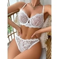 thumbnail image 1 of Classic Sexy Floral Lace Underwire Lingerie Set, 1 of 4