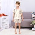 thumbnail image 6 of Summer Short Sleeve Pajama Sets Monkey Patterns Sleepwear Nighty 95% Cotton (5-14Y), 6 of 7