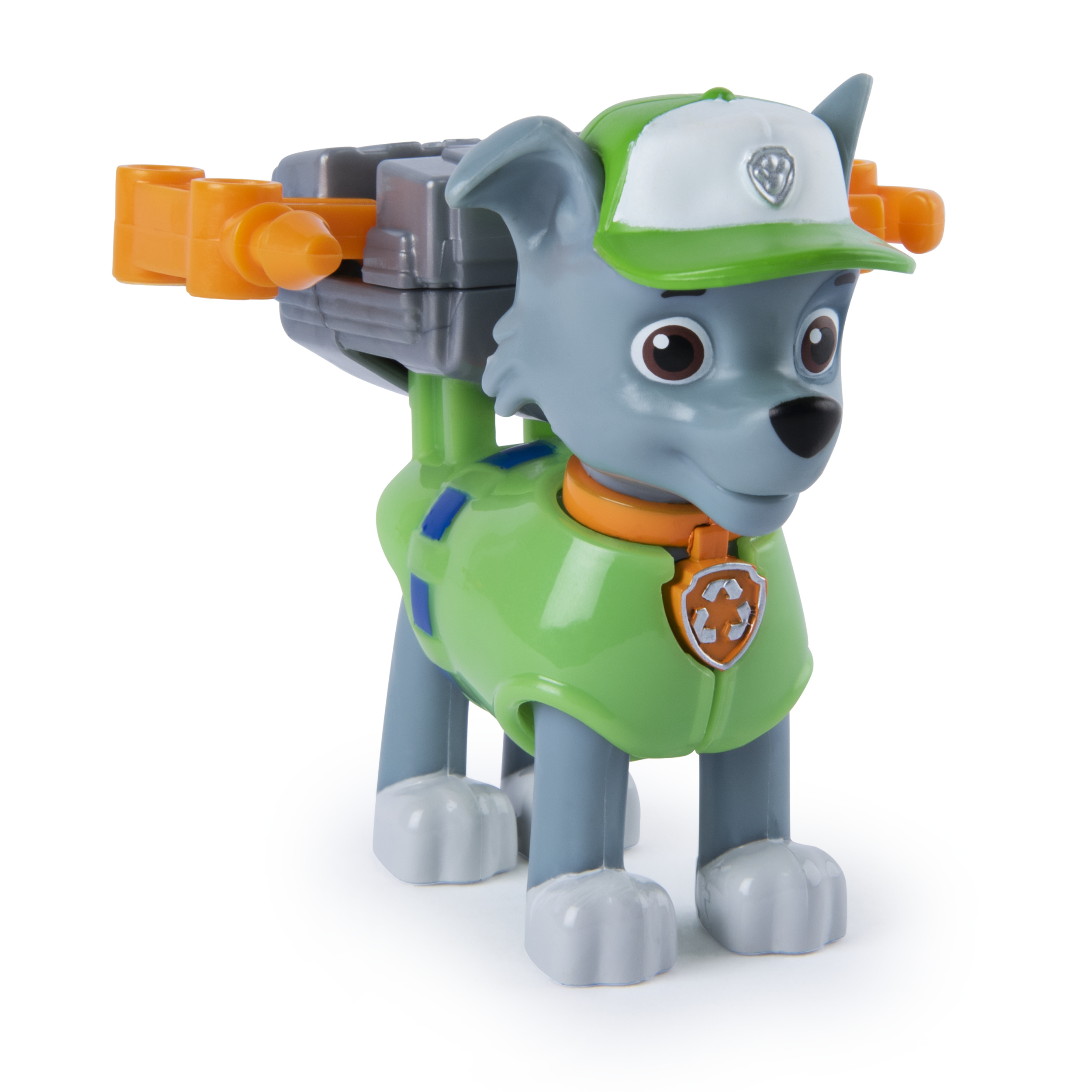 PAW Patrol, Action Pack Rocky Figure with 2 Clip-On Uniforms