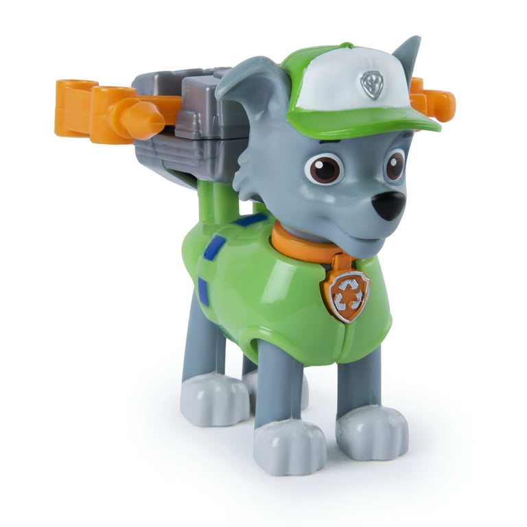 PAW Patrol, Action Pack Rocky Figure with 2 Clip-On Uniforms, for Kids Aged  3 and Up 
