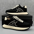 thumbnail image 5 of TE-Men's Chunky Platform Sneakers - with Beige/Brown/White/Black Color Options, Korean Streetwear Style, Thick-Soled Lace-Up/Slip-On Low-Top Shoes  Cushioned Rubber Sole & -Season Traction for Skat+S, 5 of 9