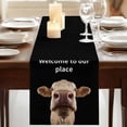 thumbnail image 3 of Table Runners 120 Inches Long Dress Scarves, Funny Cow Farmhouse Coffee/Dining/Kitchen Table Runner for Living Room, Welcome To OUR Place Modern Retro 13x120 Inch, 3 of 9