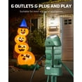 thumbnail image 6 of DEWENWILS Outdoor Power Stake Timers with Photocell, 6 Grounded Outlets, 10FT Extension Cord, Dusk to Dawn for Christmas Lights, Outdoor Decoration, 1875W/15A, UL Listed, 6 of 8
