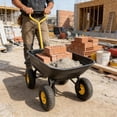 thumbnail image 4 of 10 Inch Pneumatic Tire Folding Dump Truck Steel Frame Construction 300 lb Capacity 55L Black Poly Garden Cart, 4 of 7