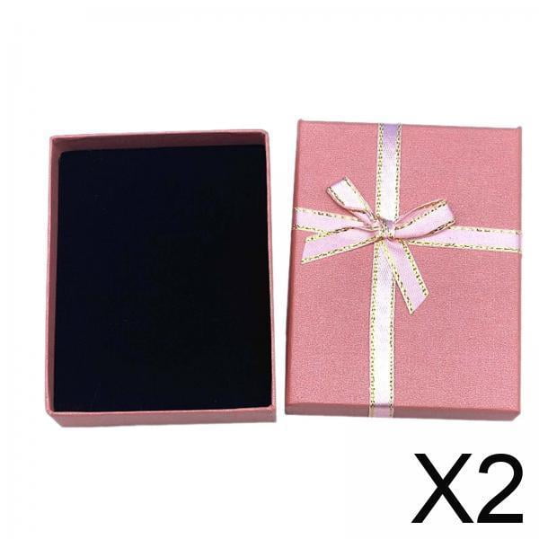 2x Joyero De Regalo Caja De Regalo De Joyería Versátil Para Colgantes, Pendientes, Anillos De Botón, Color Rosa