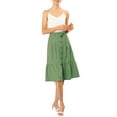 thumbnail image 3 of INSPIRE CHIC Women's Button Decor Casual High Waist Belted Ruffled Skirt, 3 of 7