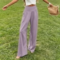 thumbnail image 5 of YuXingFu Womens Linen Pants Women Petite Skinny Culottes - Frayed Hem Travel Purple S, 5 of 9