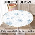 thumbnail image 3 of Table Cloth Snowflakes Round Tablecloth 60 inch Winter Blue Snow Splash Crystal Elegant Ice Spot Tablecloths for Round Tables Small Round Tablecloth Table Cover for Outdoor, 3 of 6