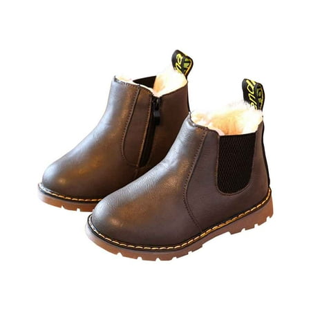 

Jygee 1 Pair Winter Children Retro Boots Warm High Ankle Shoes Sports Martin Boots Cotton-add Snowboots for Outdoor Indoor