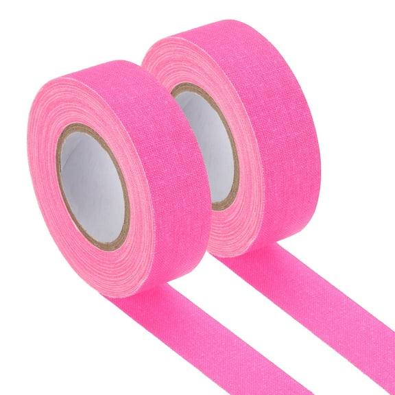 Uxcell Gaffers Tape, 0.8 Inch x 65.6 Feet Colored Cotton Glow Tape for Party Decorations, Pink